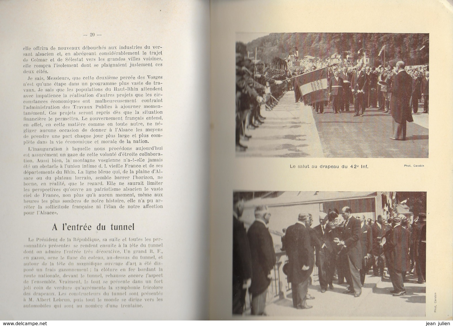 68 - SAINTE MARIE AUX MINES -  LUSSE - INAUGURATION DU TUNNEL  - Livre Dédicacé -  Très Très Rare- 1937 - Livres Dédicacés