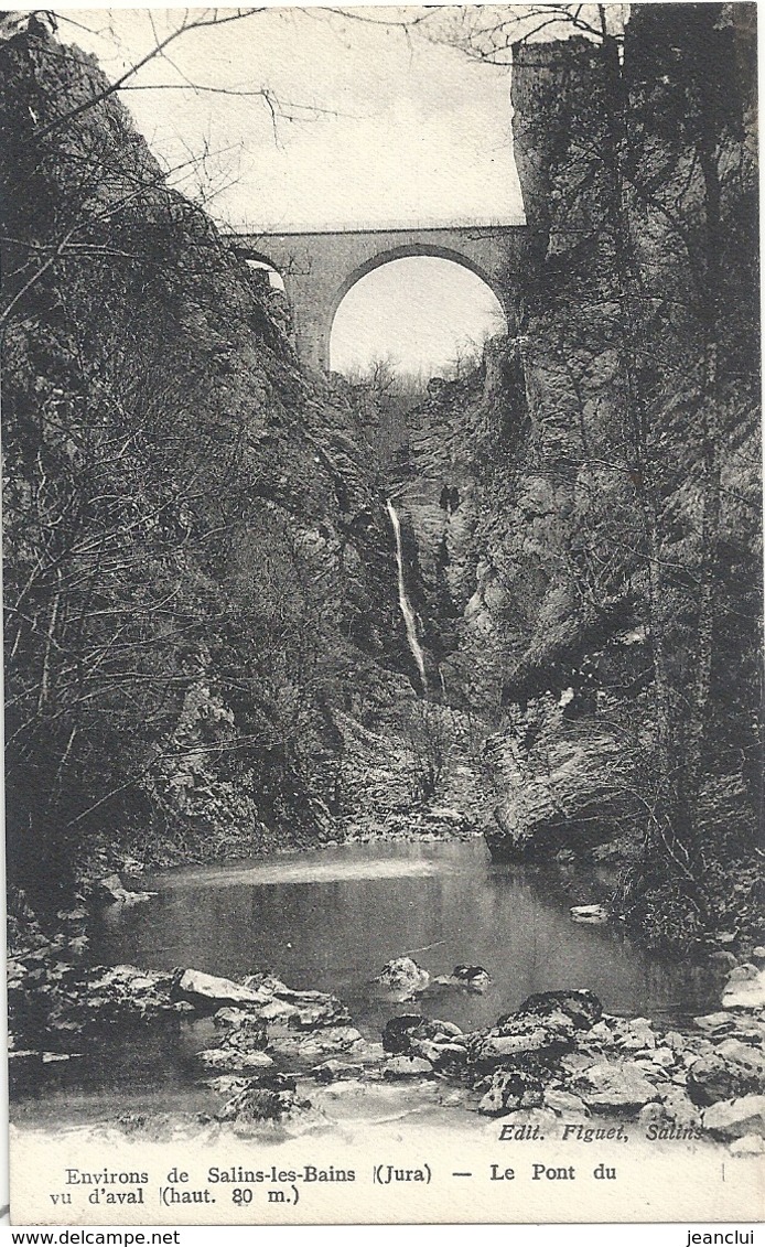 ENVIRONS DE SALINS-LES-BAINS . LE PONT DU ( Diable ) VU D'AVAL . " Diable " Non Ecrit . Edt FIGUET . CARTE NON ECRITE - Autres & Non Classés