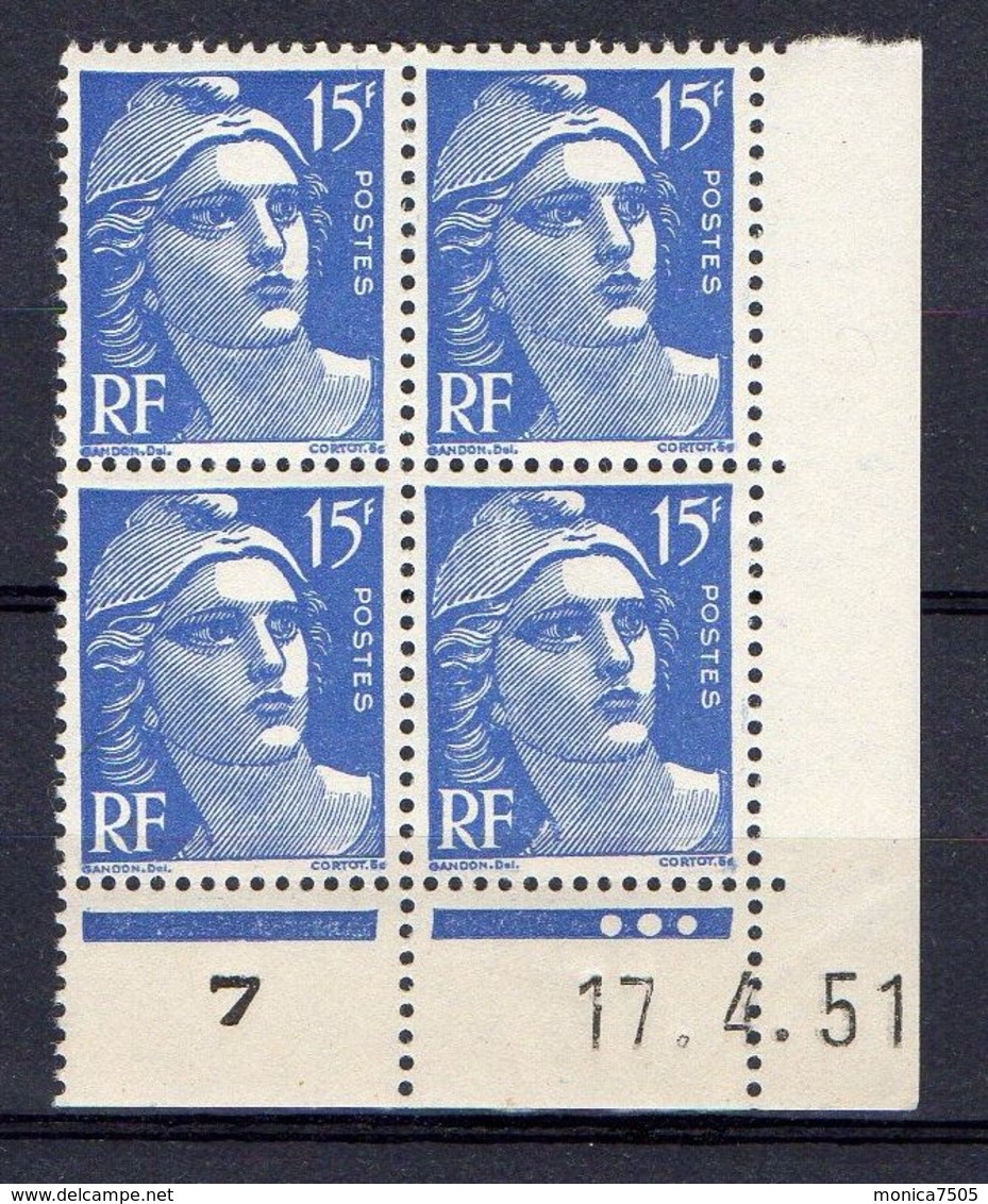 FRANCE ( COIN DATE ) : Y&T N° 886  DU  17/04/51  TIMBRES  NEUFS  SANS  TRACE  DE  CHARNIERE . - 1950-1959