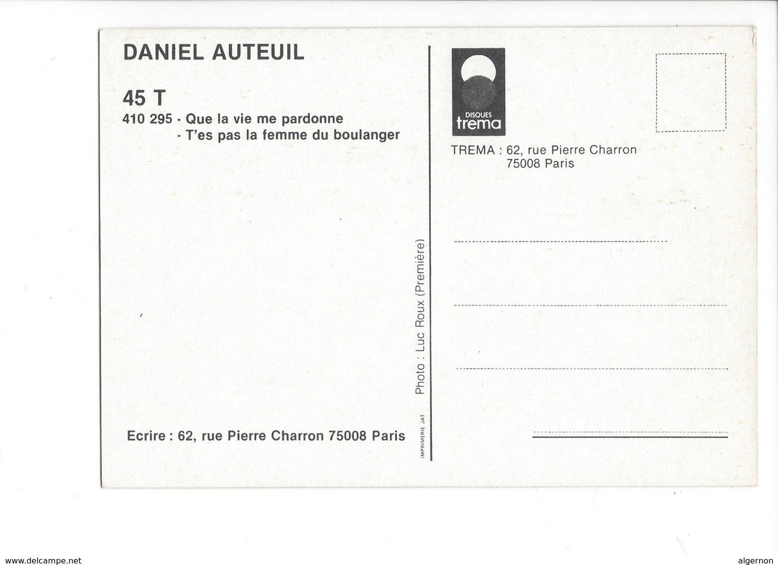 21461 - Daniel Auteuil Avec Signature Autographe - Artistes