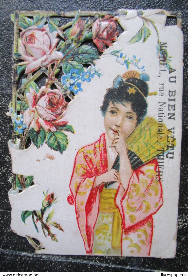 Japon  Lot 2 Chromos  Kimono Chocolat Lyon & Au Bien Vetu - Other & Unclassified