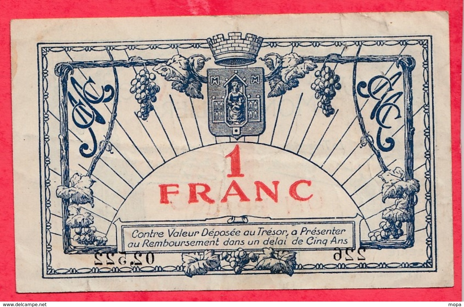 1 Franc Chambre De Commerce De Montpellier  Dans L 'état (134) - Chambre De Commerce