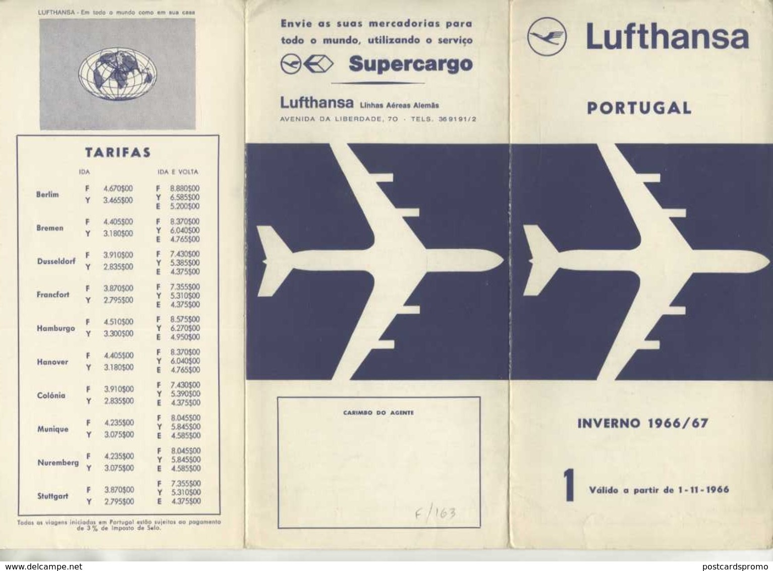 LUFTHANSA, Timetable Winter 1966/67  (3 Scans ) - Zeitpläne