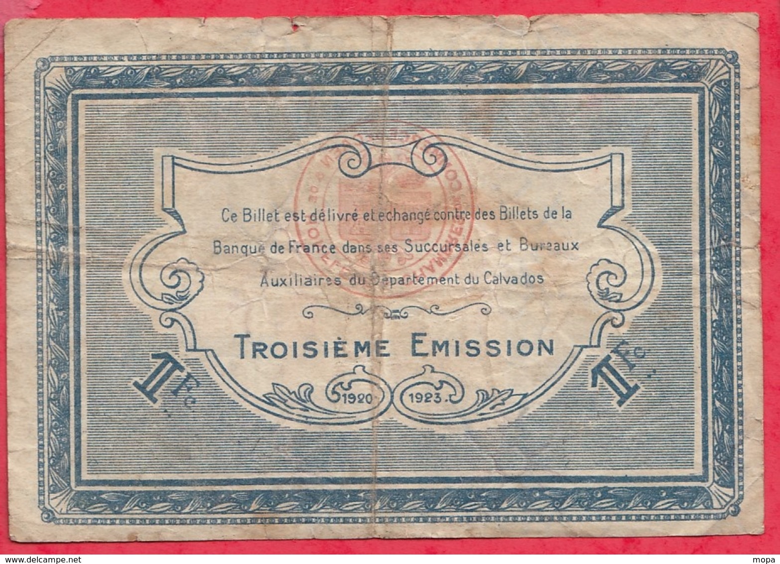 1 Franc Chambre De Commerce De Honfleur Dans L 'état (137) - Chambre De Commerce