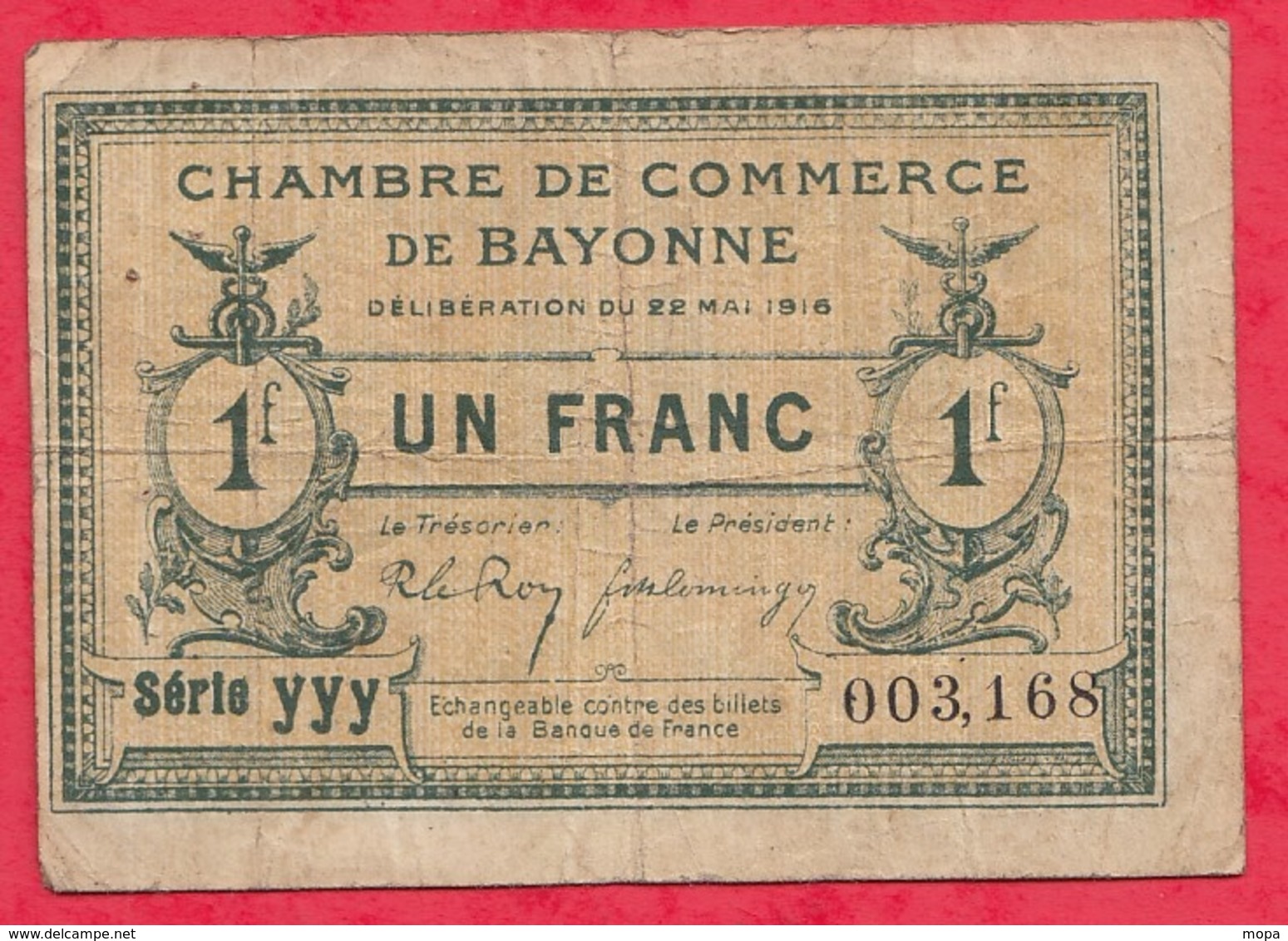 1 Franc Chambre De Commerce De Bayonne Dans L 'état (144) - Chambre De Commerce