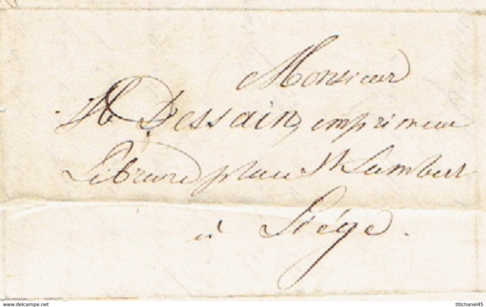 Précurseur 28/12/1847 Lettre Par Le Messager MASSET De HERVE à LIEGE - Signé BAYAUX-PARIS Imprimeur-libraire - 1830-1849 (Belgique Indépendante)