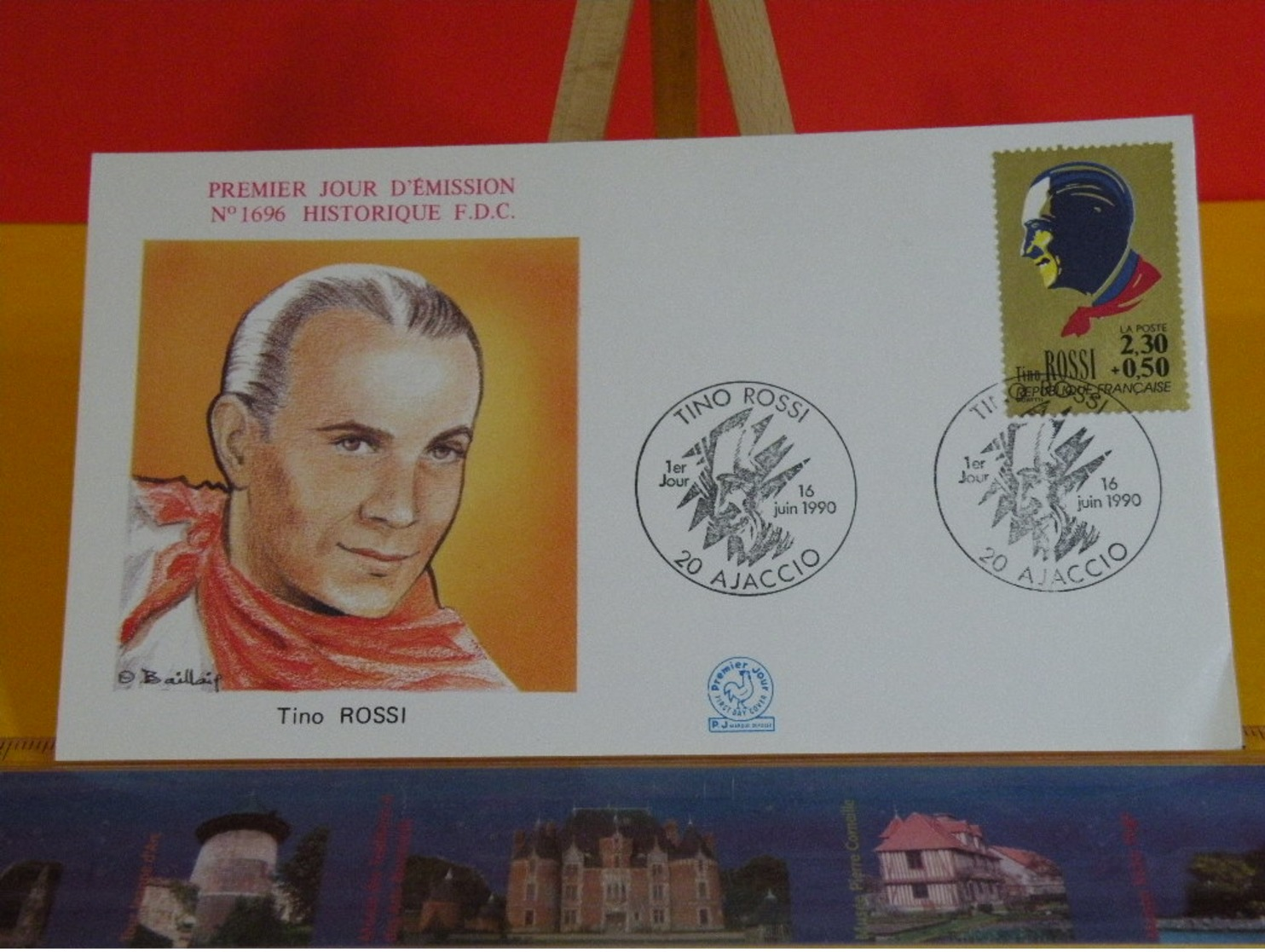 Tino Rossi - 20 Ajaccio - 16.6.1990 FDC 1er Jour N°1696 - Coté 4€ - 1990-1999