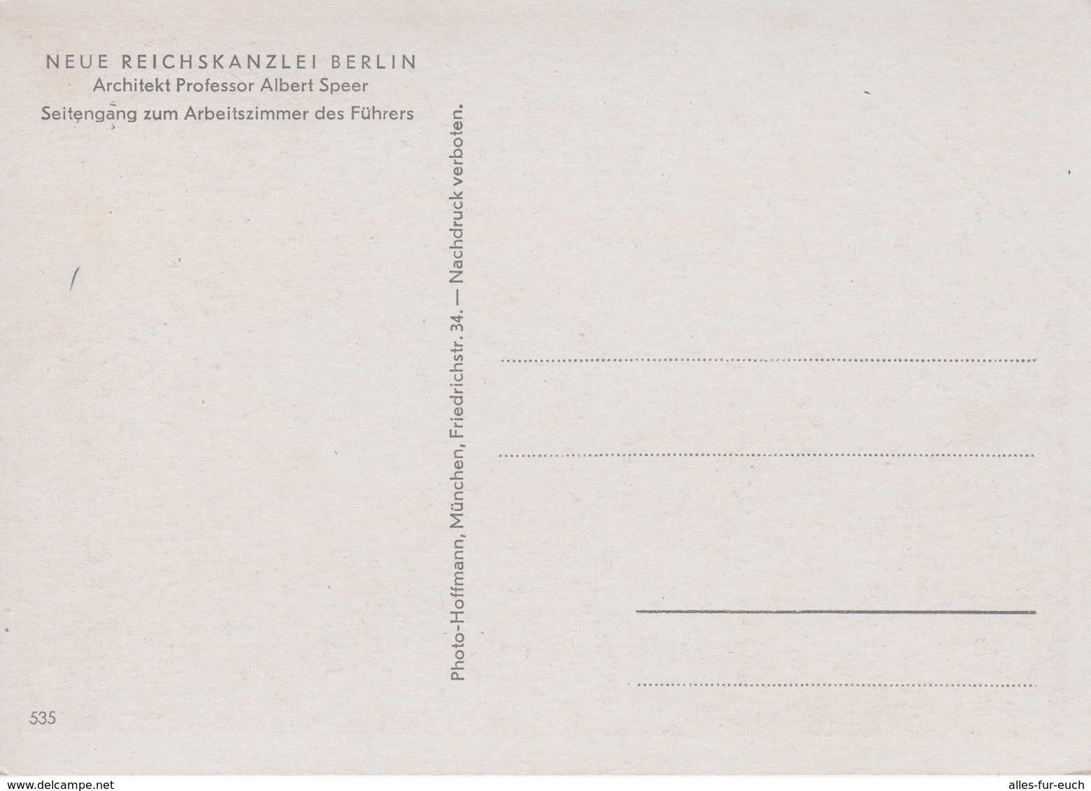 CP III. Reich - Neue Reichskanzlei Berlin, Architekt Albert Speer, Gang Zum Arbeitszimmer Hitlers, Nazi-Architektur - Sonstige & Ohne Zuordnung