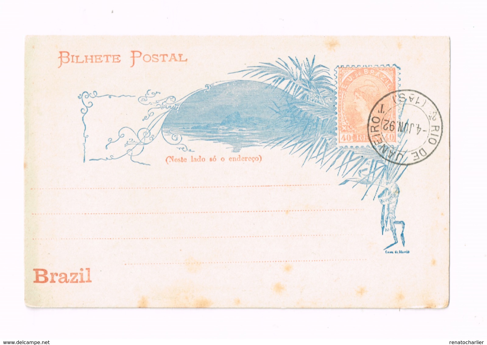 Entier Postal à 40 Reis. Oblitération "Rio De Janeiro" - Entiers Postaux