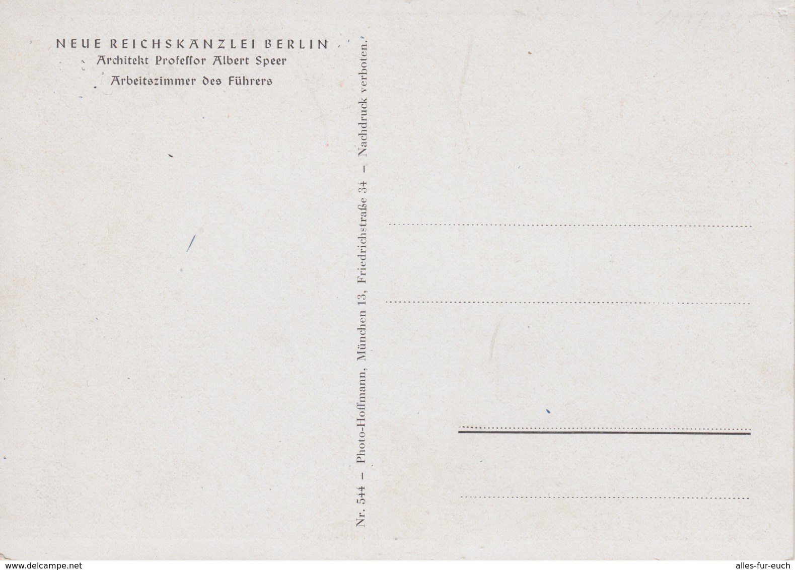 CP III. Reich - Neue Reichskanzlei Berlin, Architekt Albert Speer, Hitlers Arbeitszimmer, Nazi-Architektur - Sonstige & Ohne Zuordnung
