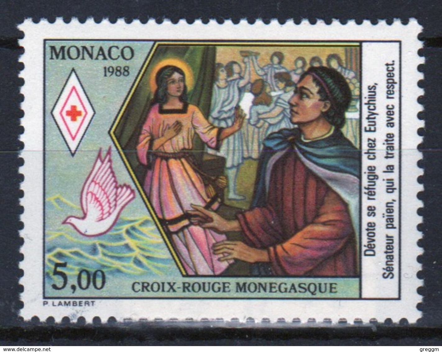 Red Cross Monaco 1988 Stamp Celebrating The Red Cross. - Red Cross