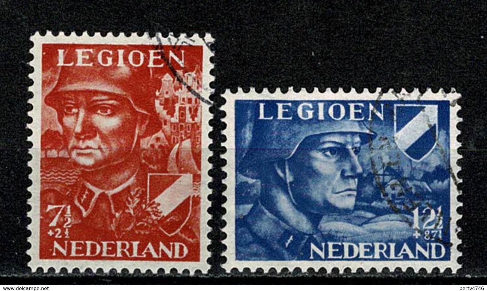 Ned. 1942  Yv. 392/94,  NVPH 402/03, Mi 402/03 (2 Scans) - Oblitérés