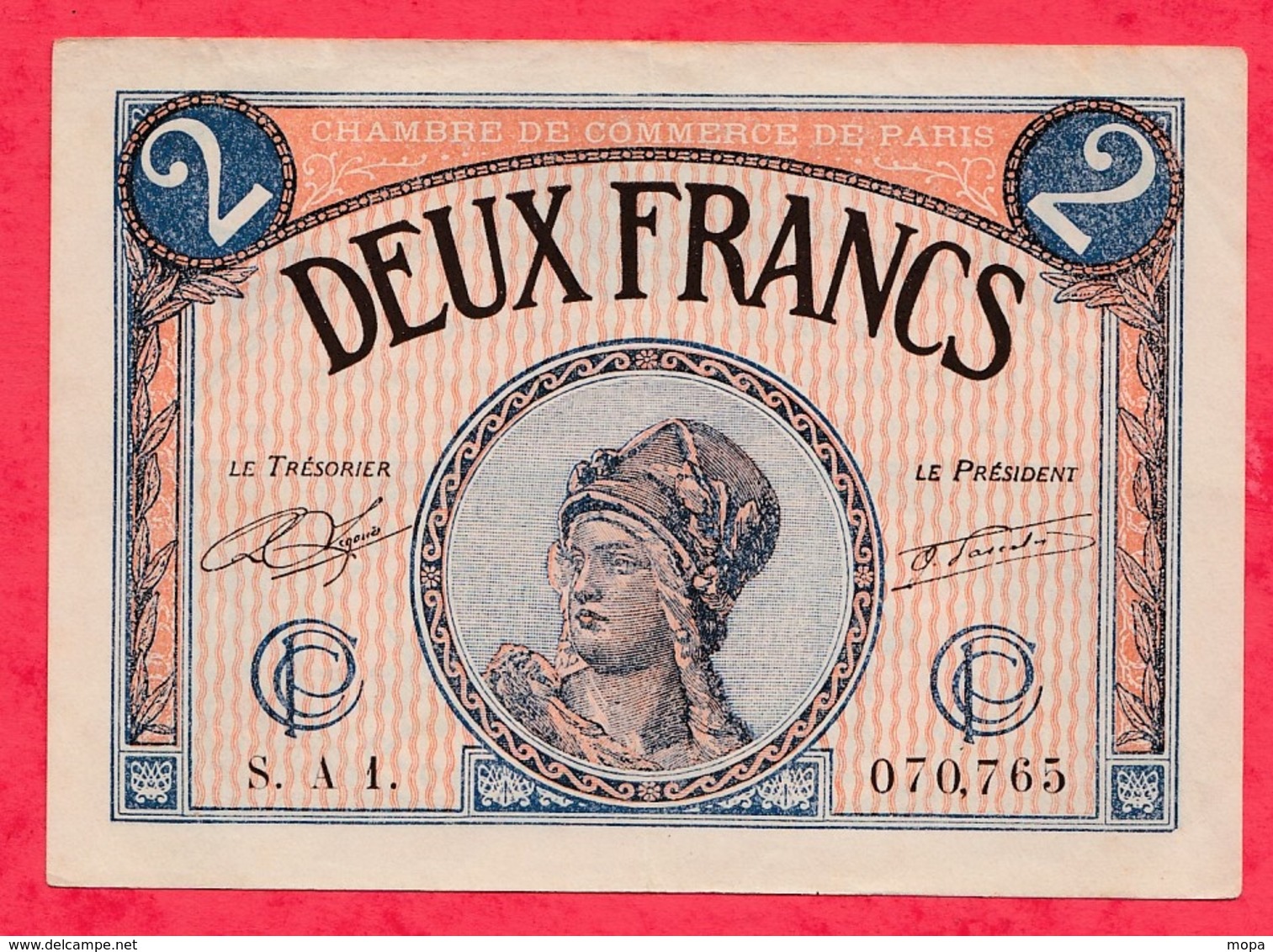 2 Francs  Chambre De Commerce De Paris Dans L 'état (173) - Chambre De Commerce