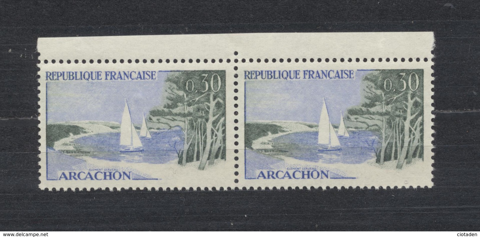 Timbres FRANCE   Variétés  1961 Arcachon 0,30f  N° 1312a  Neufs Avec Colle D'origine - Unused Stamps