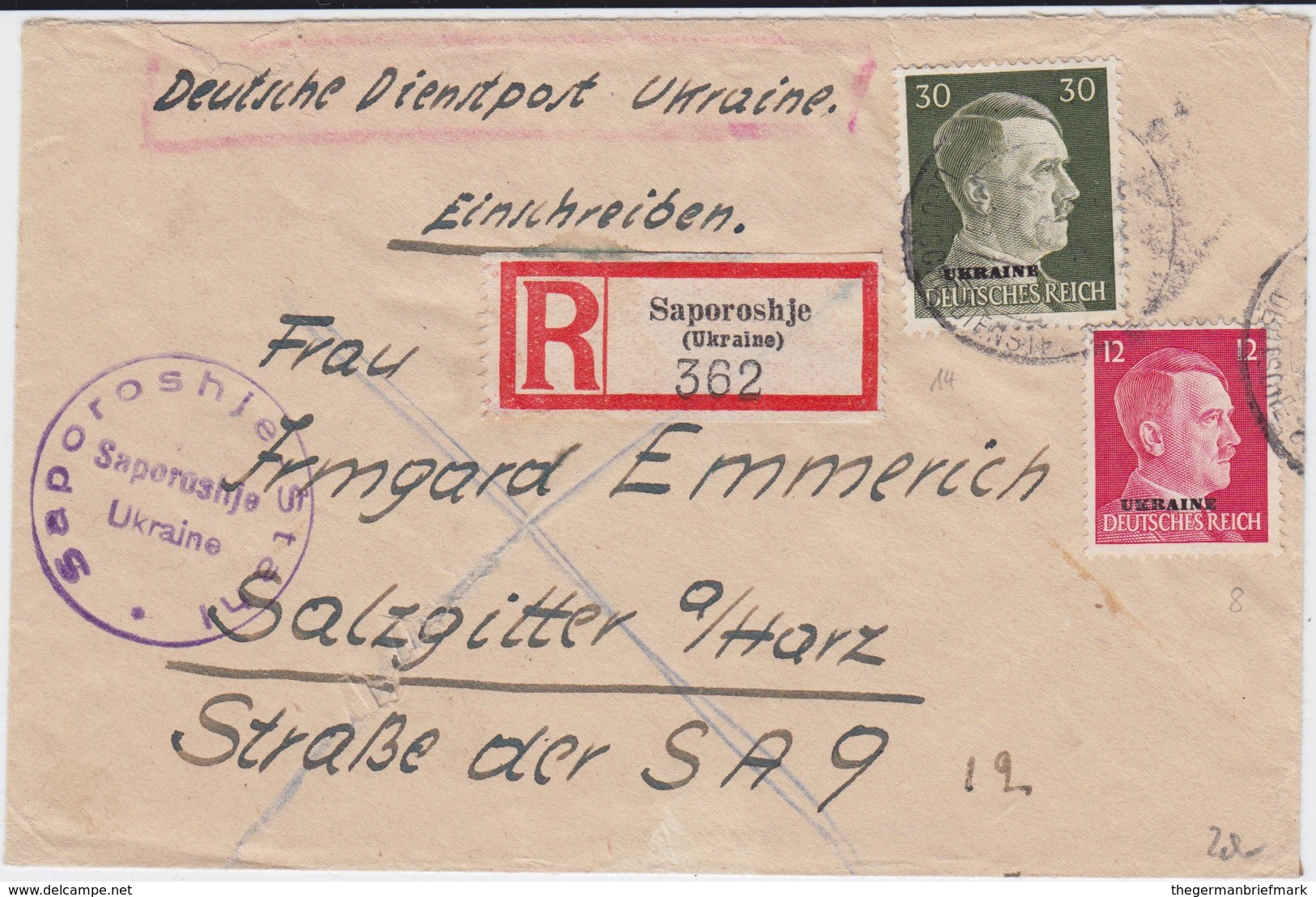 Dt Bes 2 Wk Ukraine Div RBf Saporoshje 1943 - Besetzungen 1938-45