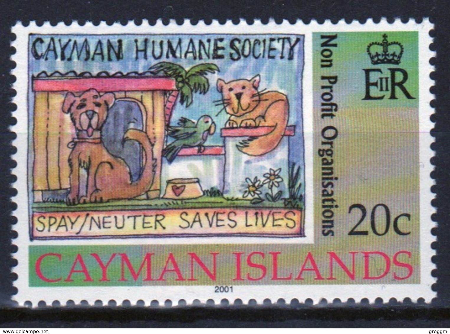 Cayman Islands 2001 Queen Elizabeth Single Commemorative Stamp Celebrating Non Profit Organisations. - Kaimaninseln