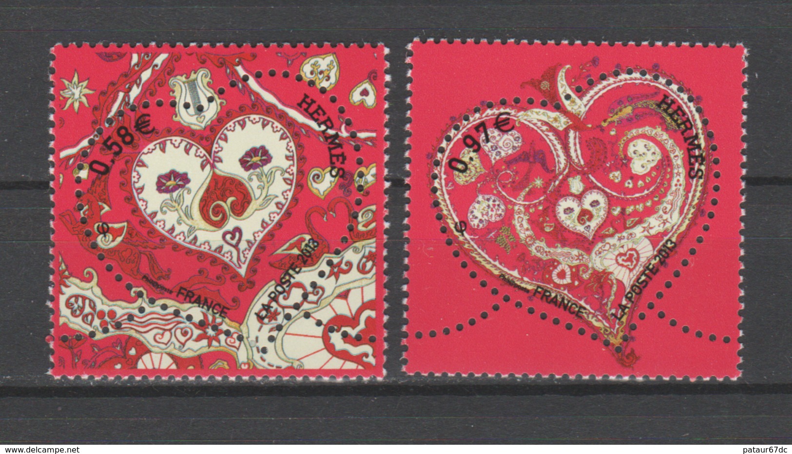 FRANCE / 2013 / Y&T N° 4717/4718 ** : Saint Valentin (Hermès) 2 Valeurs De Feuille - Gomme D'origine Intacte - Unused Stamps