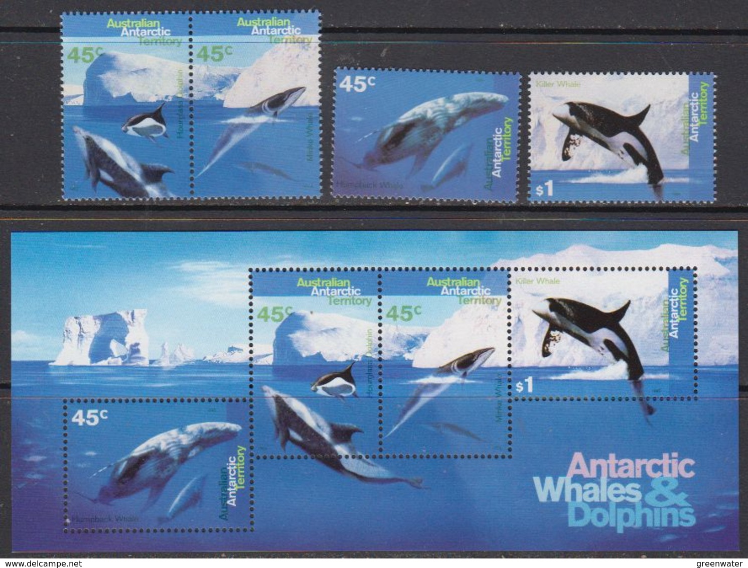 AAT 1995 Whales & Dolphins 4v.+ M/s ** Mnh (41819) - Ongebruikt