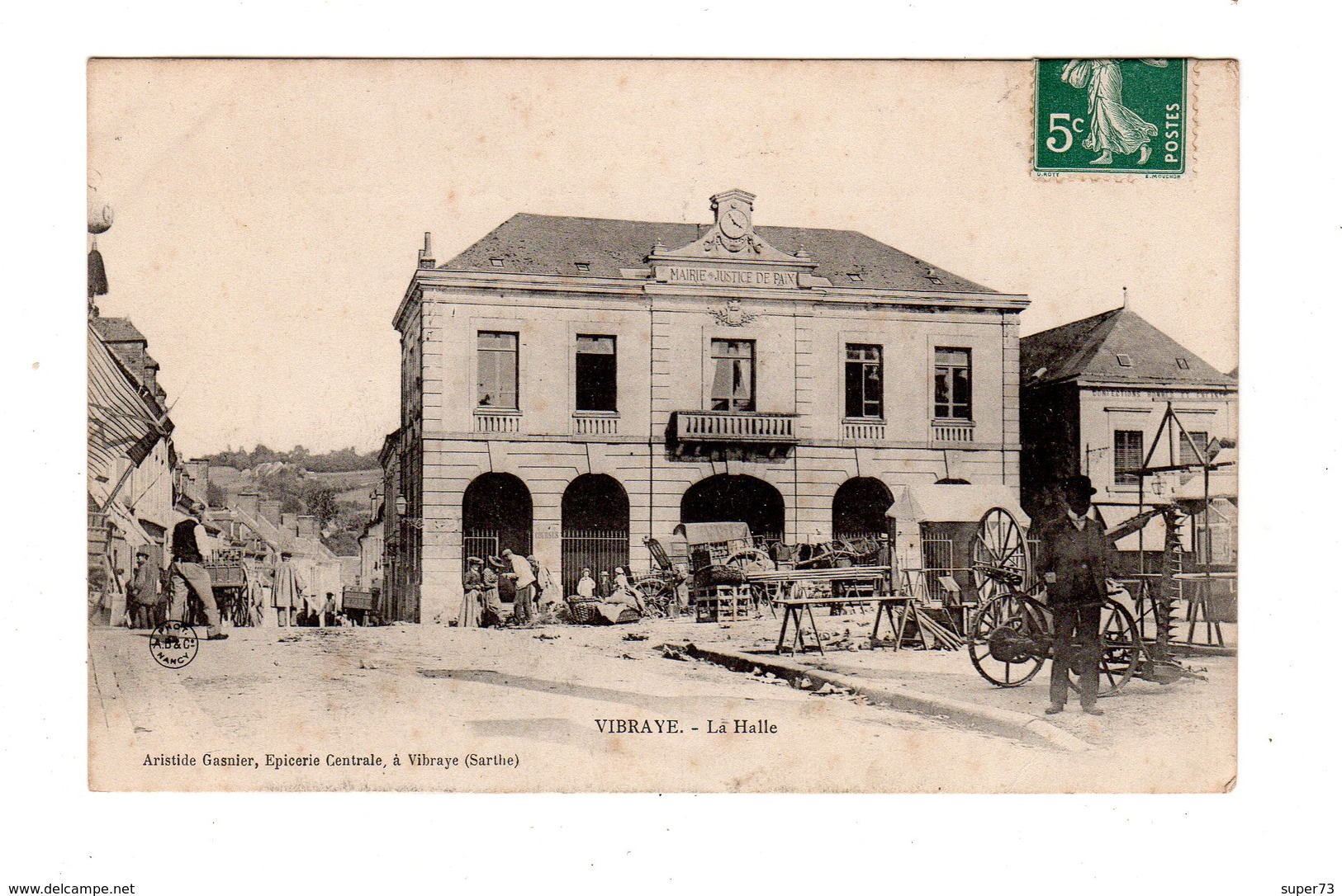 CPA 72 - Vibraye - La Halle , Marché - Vibraye