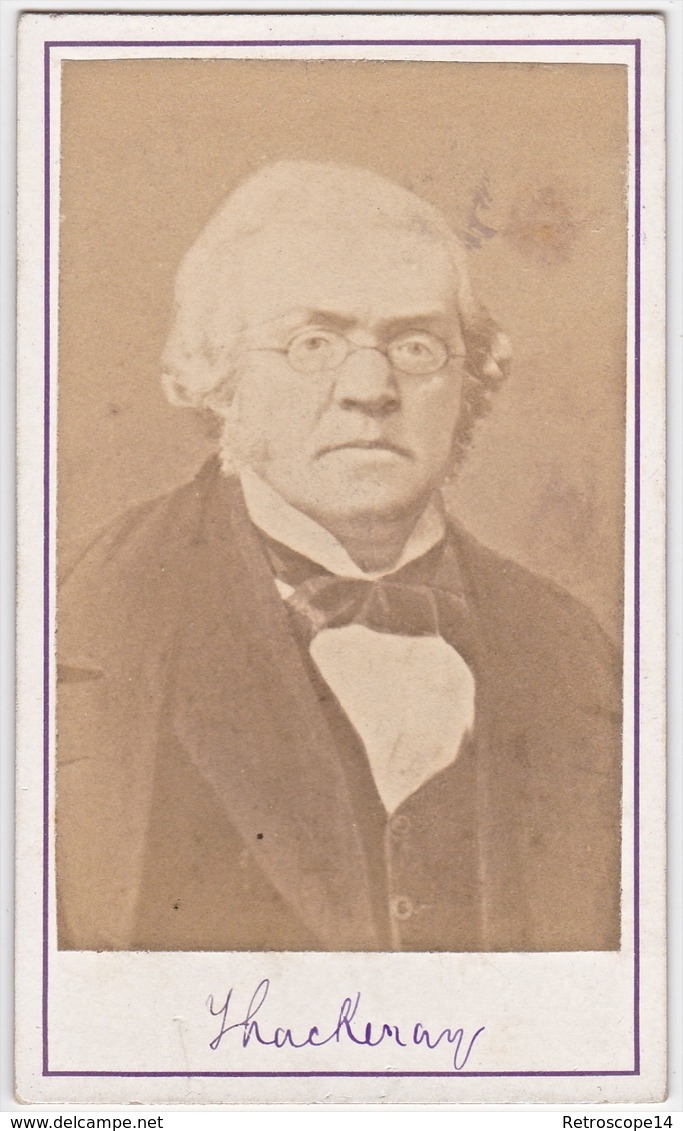 CDV WILLIAM MAKEPEACE THACKERAY NOVELIST Antique Photograph, Carte Visite - Old (before 1900)