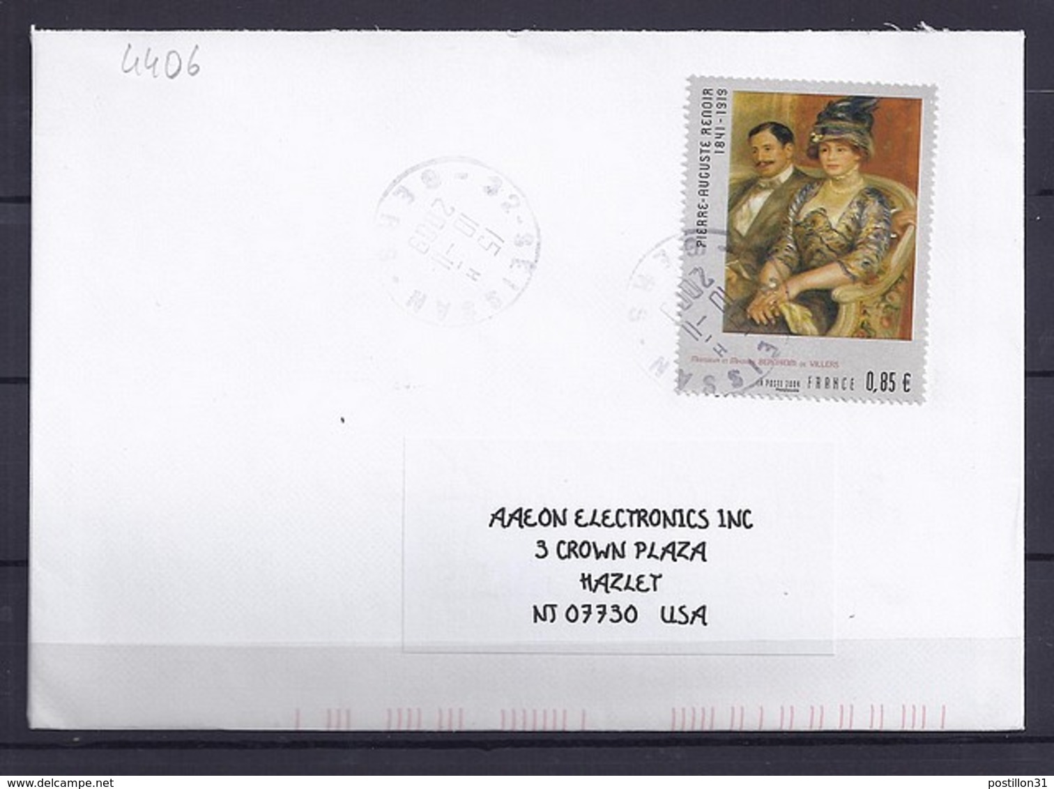 TP N° 4406   SUR LETTRE DE 2009 POUR LES USA - 1961-....