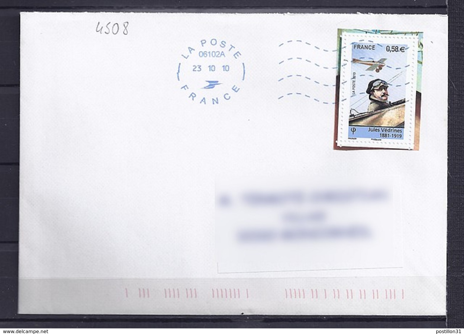 TP N°4508  SUR LETTRE DE 2010 - 1961-....