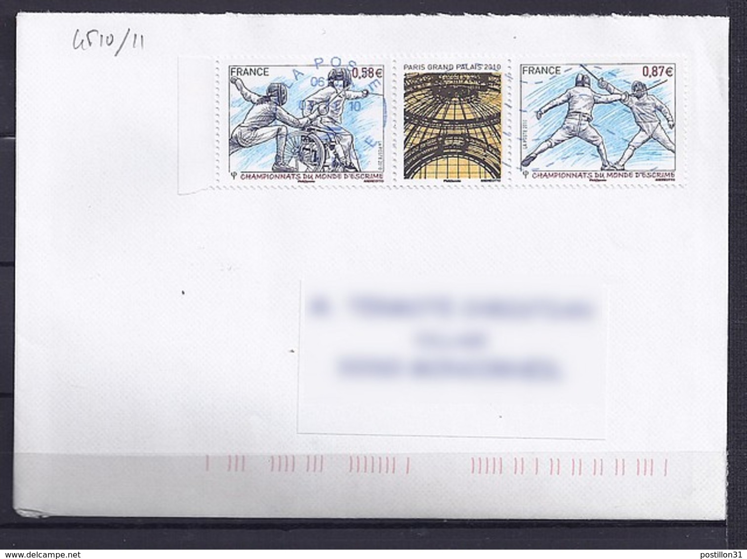 TP N° 4510/11+   SUR LETTRE DE 2010 - 1961-....