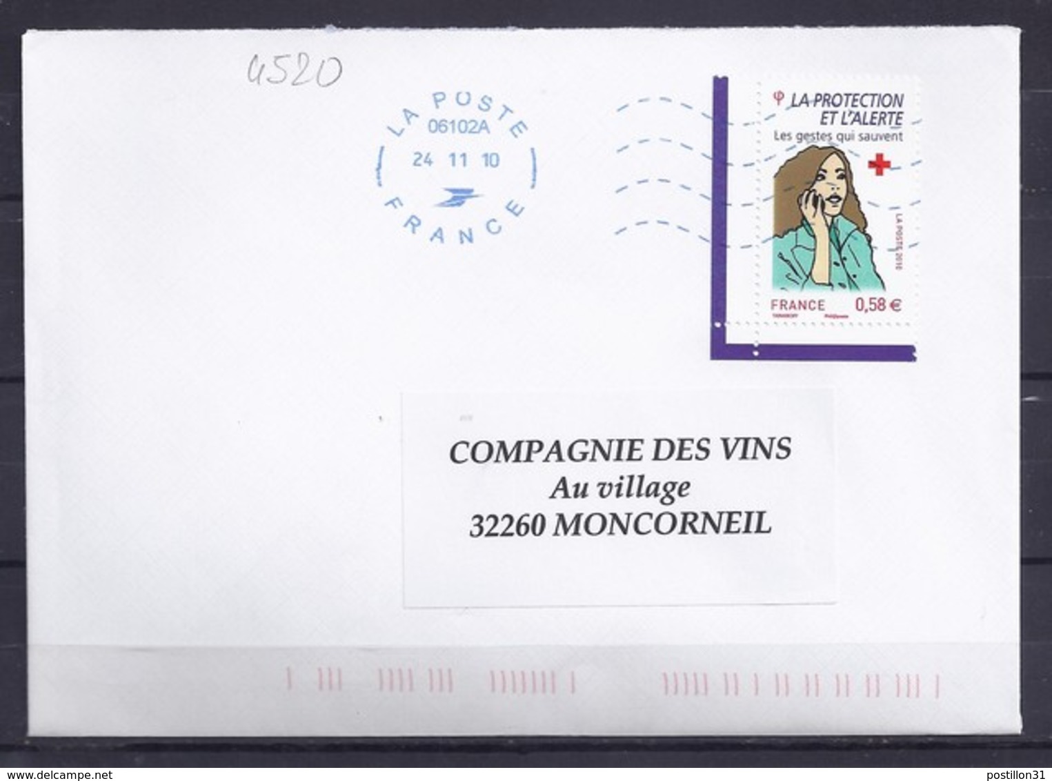 TP N° 4520   SUR LETTRE DE 2010 - 1961-....