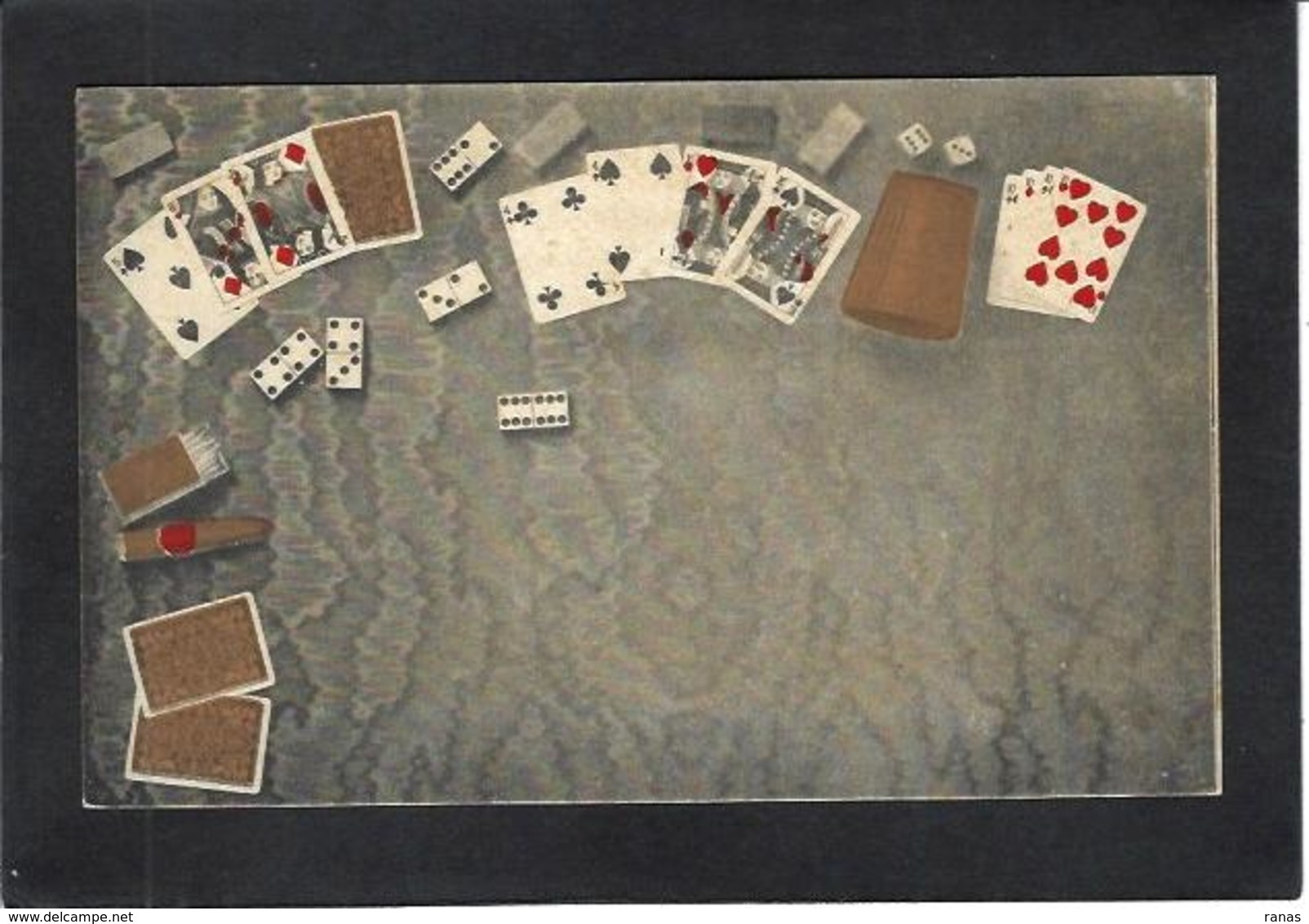 CPA Jeu De Cartes Carte à Jouer Playing Cards Non Circulé Domino Cigare Allumettes Matches - Cartes à Jouer