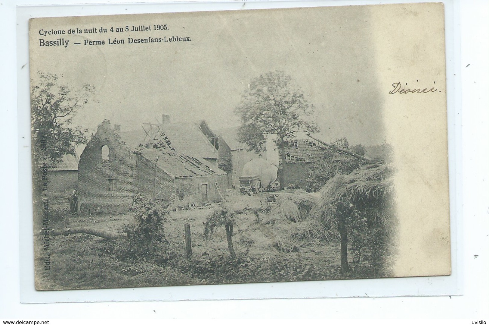 Bassily Ferme Léon Desenfants-Lebleux Cyclone De La Nuit Du 4 Au 5 Juillet 1905 ( Très Rare !!! ) - Silly