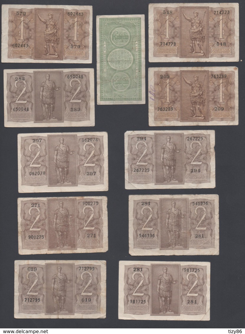 Lotto Di 11 Banconote Regno D'Italia Da 1 E 2 Lire - Colecciones