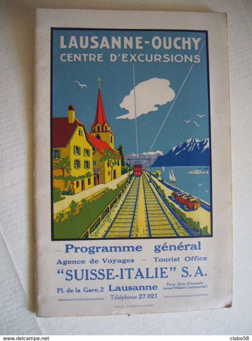 LAUSANNE-OUCHY  SUISSE  LOSANNA SVIZZERA   DEPLIANTS ORIGINALE ANNI '30 - Dépliants Turistici