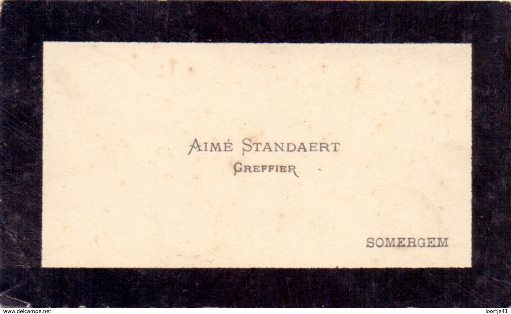 Visitekaartje - Carte Visite - Griffier Aimé Standaert - Zomergem - Visiting Cards