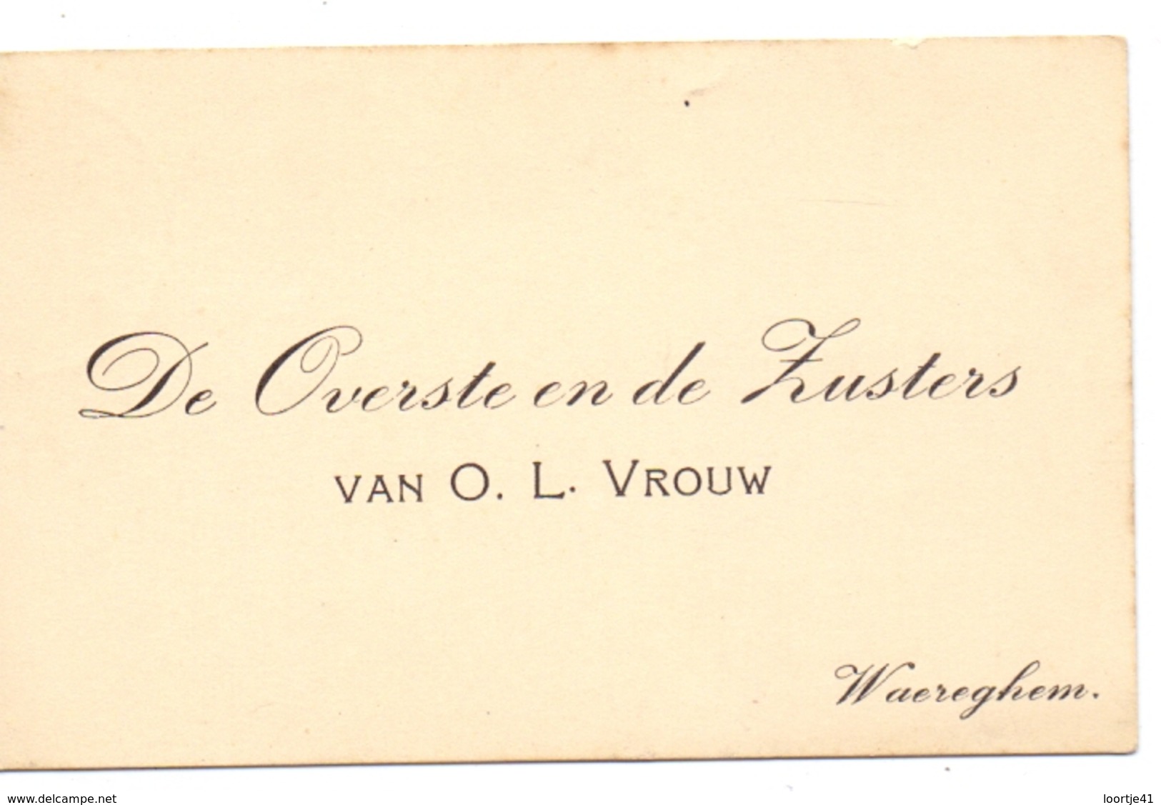 Visitekaartje - Carte Visite - Overste Zusters OL Vrouw - Waregem - Cartes De Visite