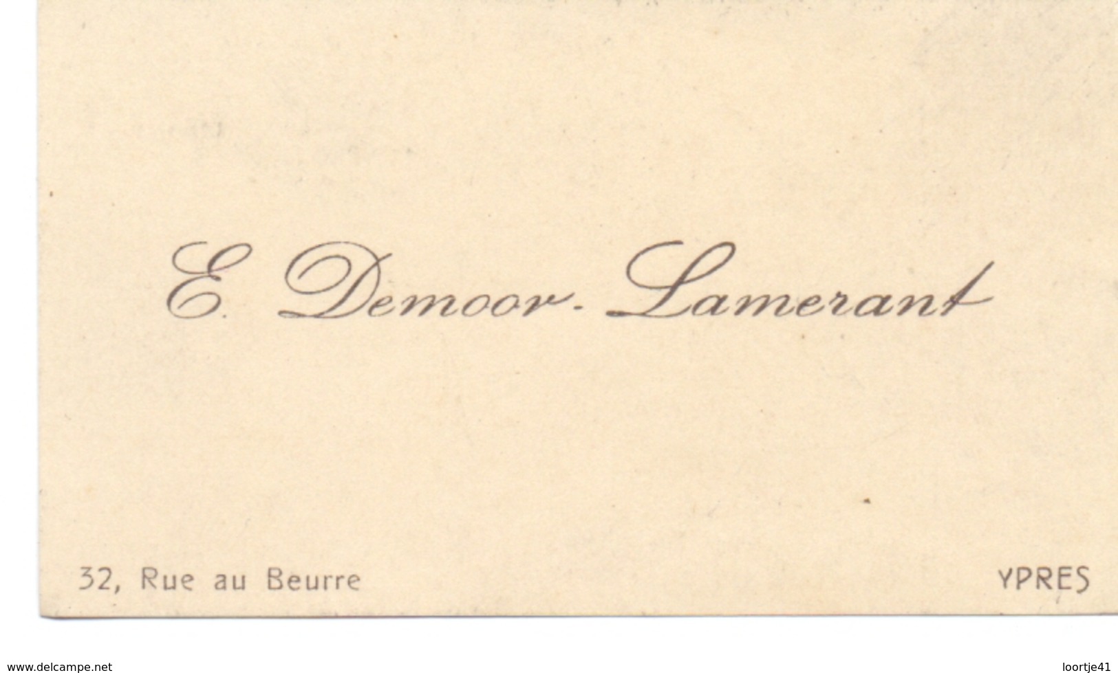 Visitekaartje - Carte Visite - E. Demoor Lamerant - Ieper - Cartes De Visite