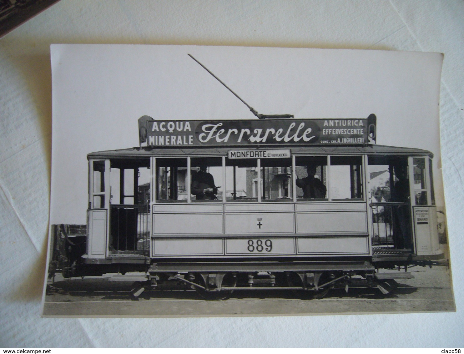 VECCHI TRAM  MILANO  FOTOGRAFIA ORIGINALE  FERRARELLE  ACQUA MINERALE - Trains