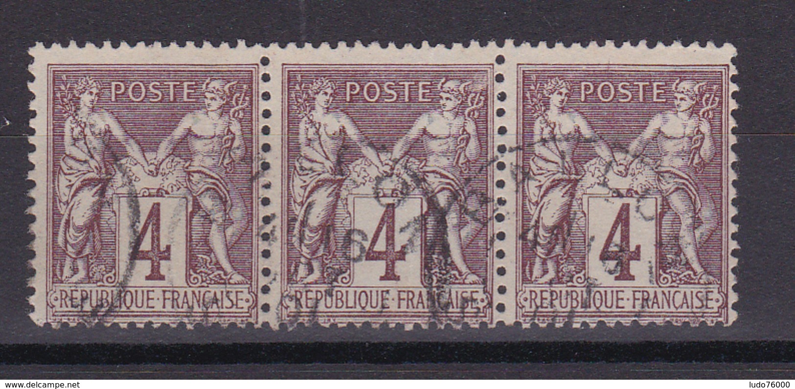 D335/ SAGE N° 88 OBL / BANDE DE 3 - 1876-1898 Sage (Type II)