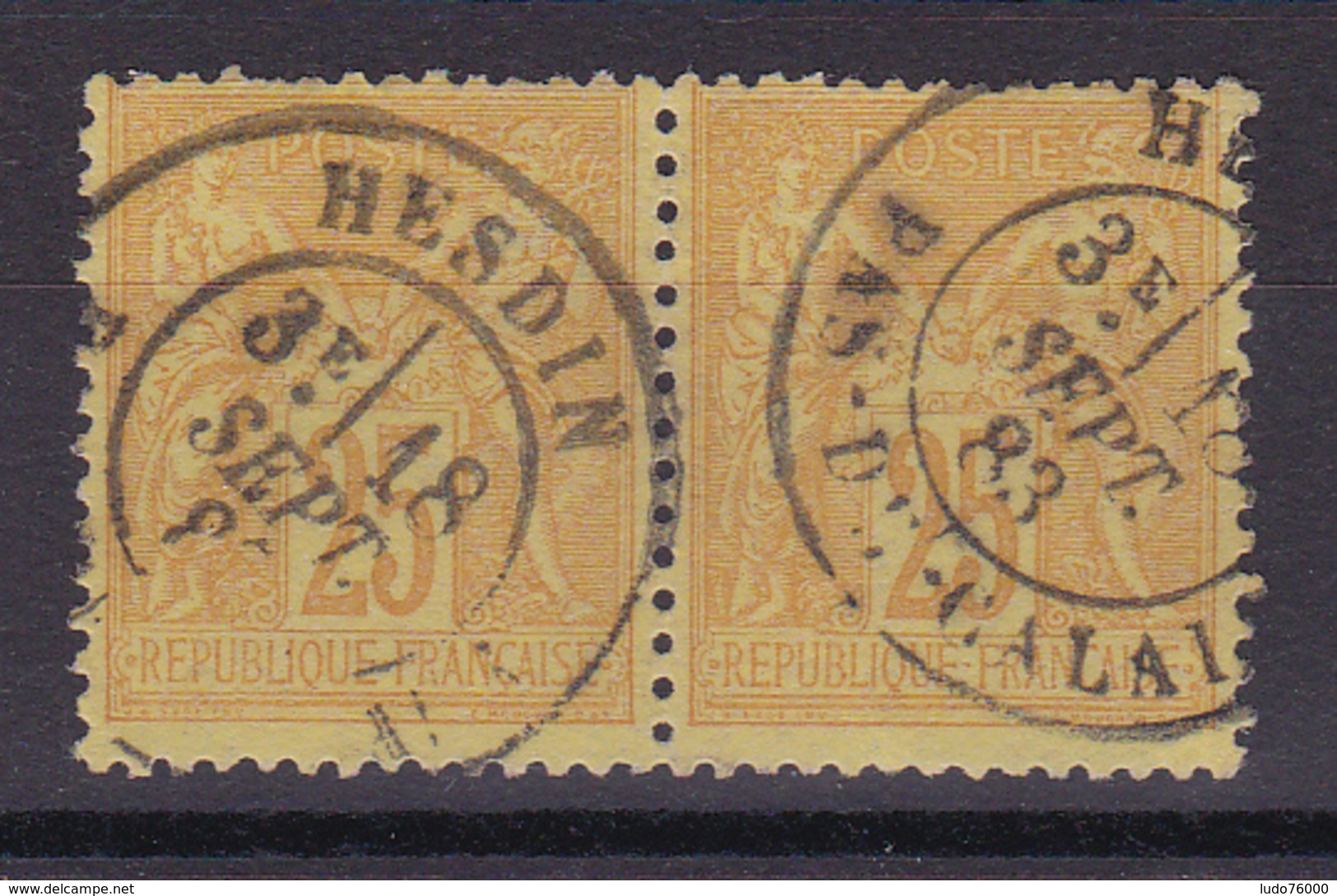 D336/ SAGE N° 92 OBL COTE 12€  / PAIRE - 1876-1898 Sage (Type II)