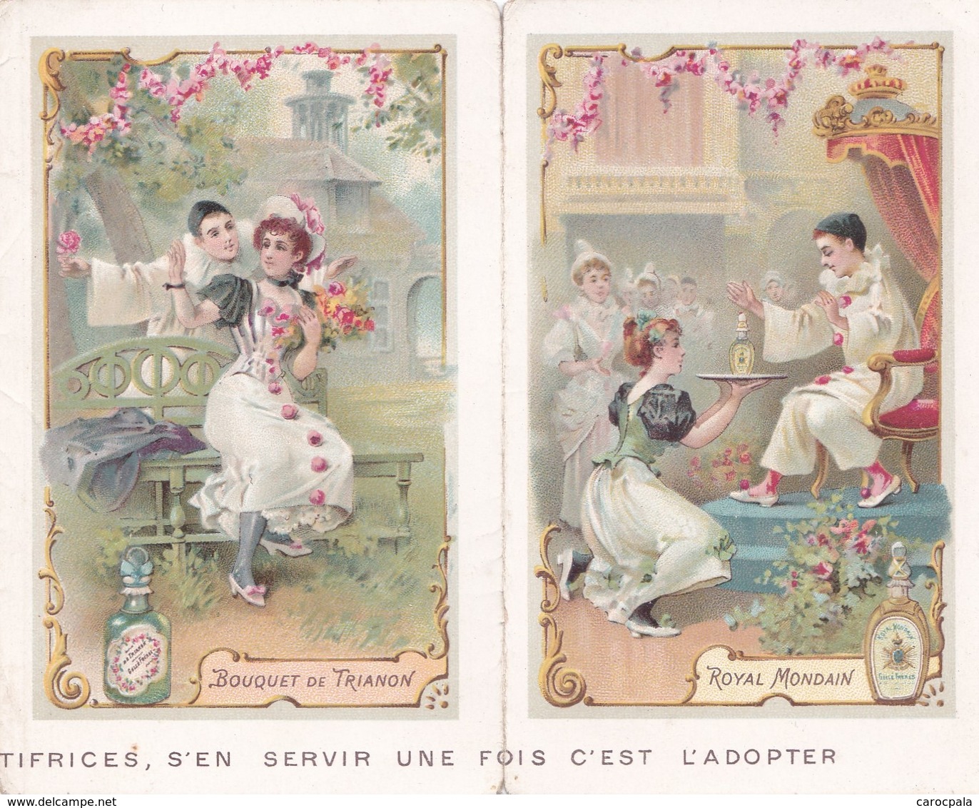 1898 Belle Illustration Publicité Dentifrice Gellé Frères "royal Mondain" Et "bouquet De Trianon" - Petit Format : ...-1900