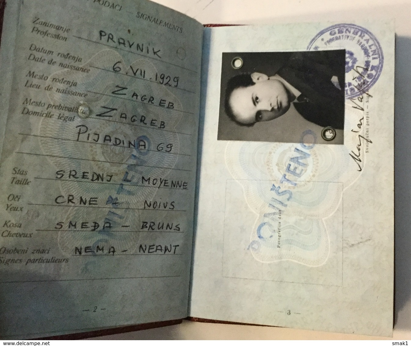 PASSPORT   REISEPASS  PASSAPORTO   PASSEPORT YUGOSLAVIA  1964. VISA TO: GERMANY , SUISSE , AUSTRIA - Historische Dokumente
