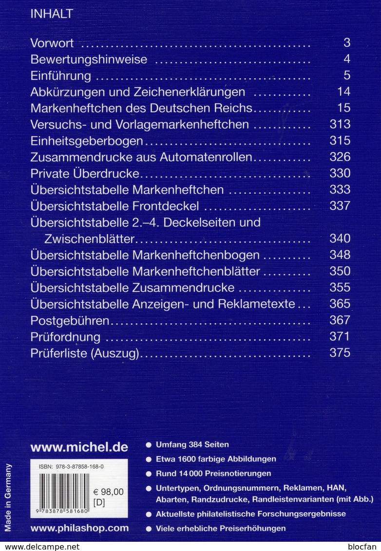 Deutsches Reich Markenheftchen 2009 Neu 98€ MlCHEL Handbuch DR Markenhefte Booklet Special Catalogue Of Old Germany - Erstausgaben