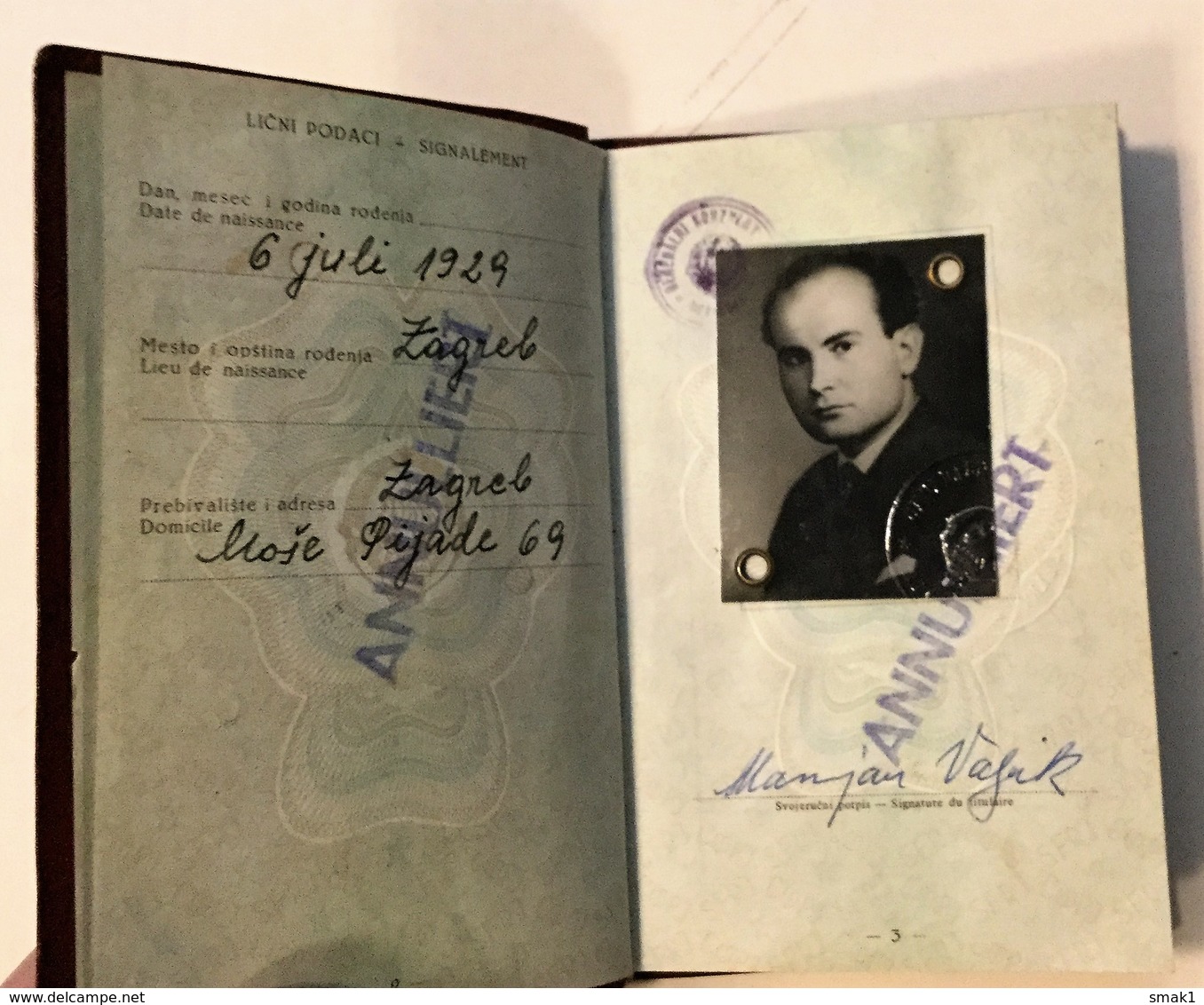 PASSPORT   REISEPASS  PASSAPORTO   PASSEPORT YUGOSLAVIA  1962. VISA TO: GERMANY   , FRANCE - Historische Dokumente