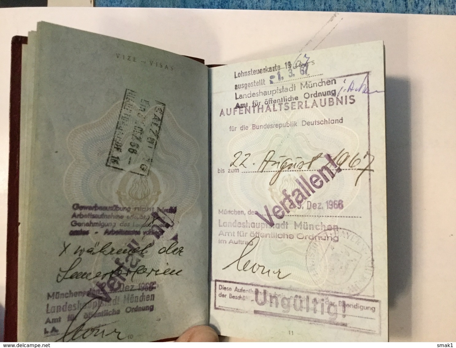 PASSPORT   REISEPASS  PASSAPORTO   PASSEPORT YUGOSLAVIA  1962. VISA TO: GERMANY   , FRANCE - Historische Dokumente