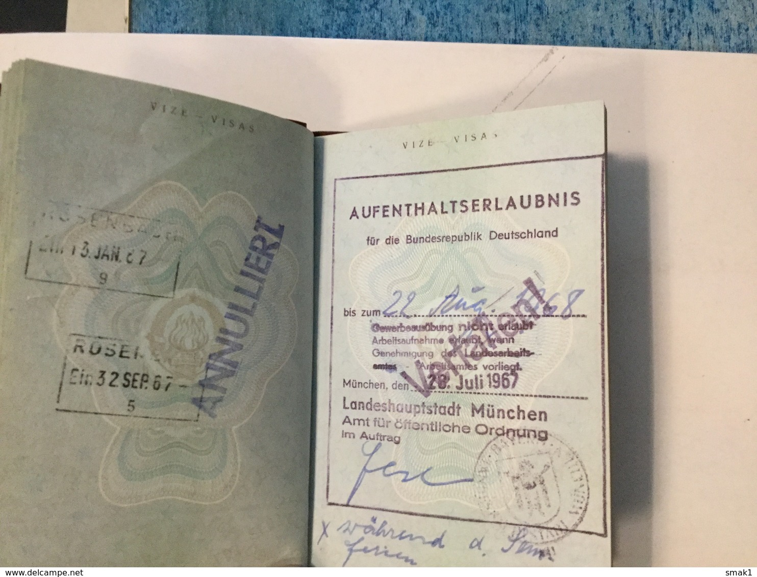 PASSPORT   REISEPASS  PASSAPORTO   PASSEPORT YUGOSLAVIA  1962. VISA TO: GERMANY   , FRANCE