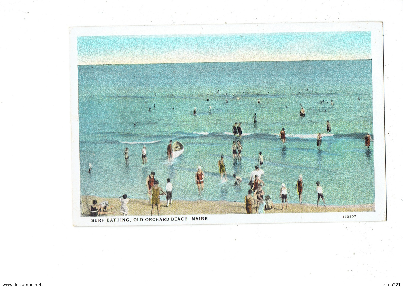 Cpa - SURF BATHING - OLD ORCHARD BEACH - MAINE  - Animation Plage Baigneurs - N° 123307 CT - Autres & Non Classés