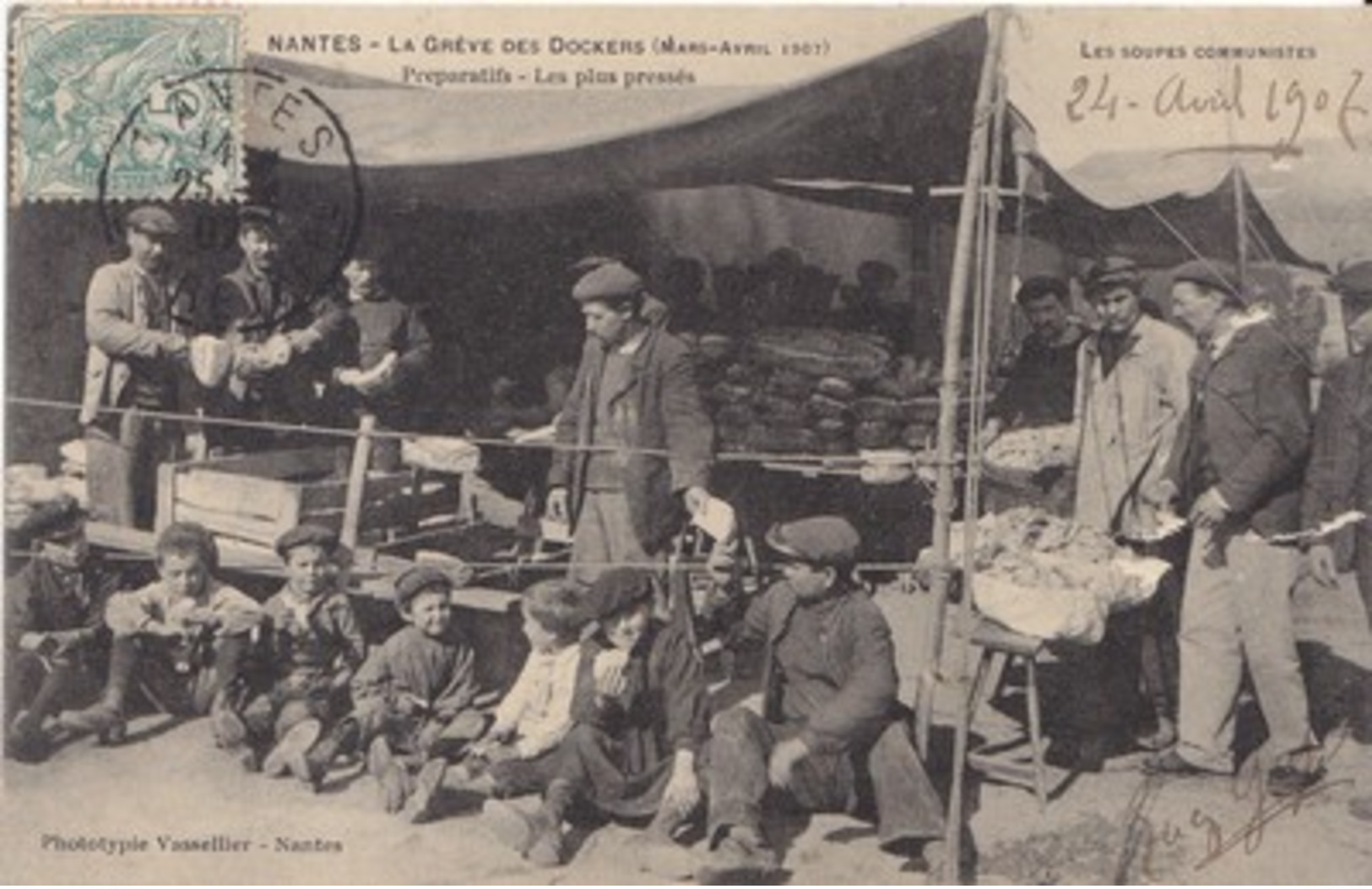 44 - CPA NANTES - La Grève Des Dockers (Mars-Avril 1907) - Préparatifs - Les Plus Pressés -Très Belle Animation - Grèves