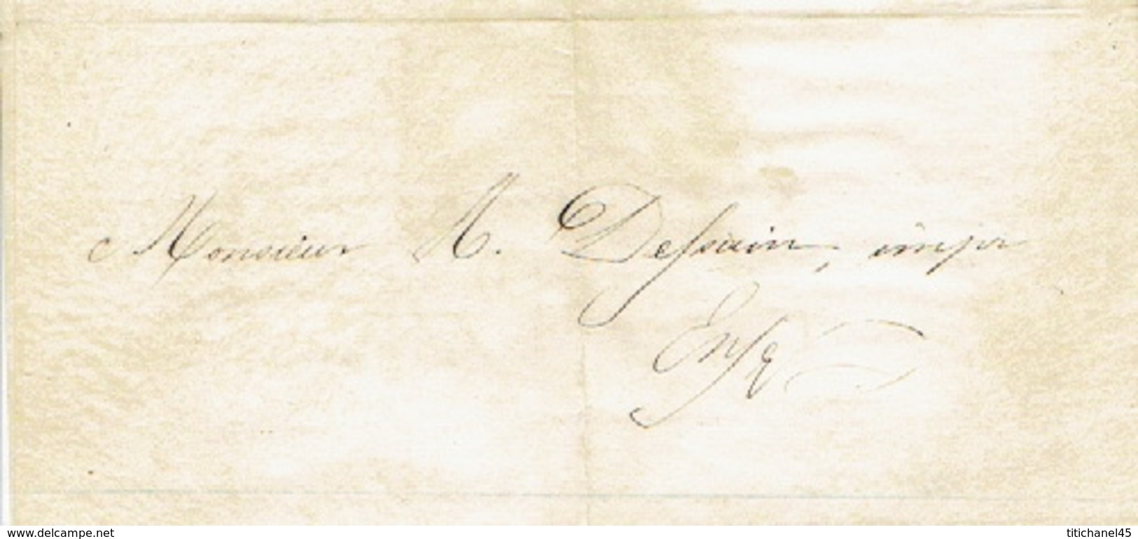 Lot de 5 lettres envoyées de 1849 à 1858 par SAINTVITEUX  fabricant de cartes à jouer à LIEGE à H. DESSAIN imprimeur