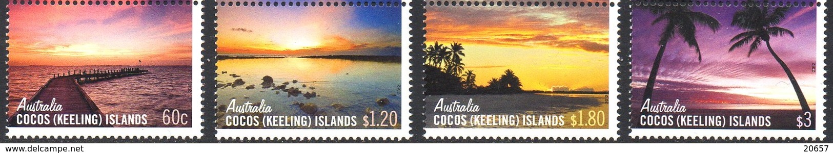 COCOS AUSTRALIE 484/87 Num Michel , Couchers De Soleil - Cocos (Keeling) Islands