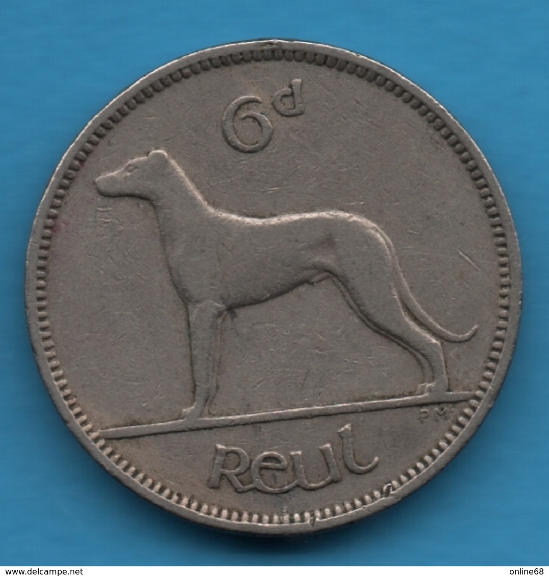 EIRE IRLANDE 6 Pingin 1 Reul 1952 KM# 13a Chien DOG - Irlande