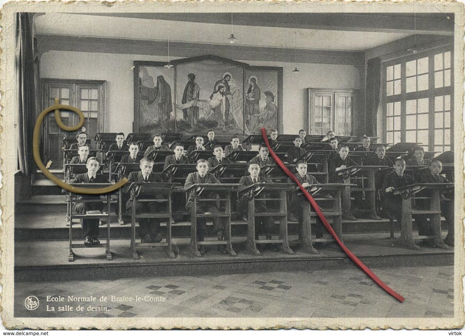 Braine-Le-Comte : Ecole Normal : La Salle De Dessin  1945    (   15 X 10.5 Cm  ) - Braine-le-Comte